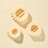 Almond Beige Small Flat Circle Hair Clip