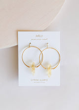 Hoops - Citrine - Gold Earrings