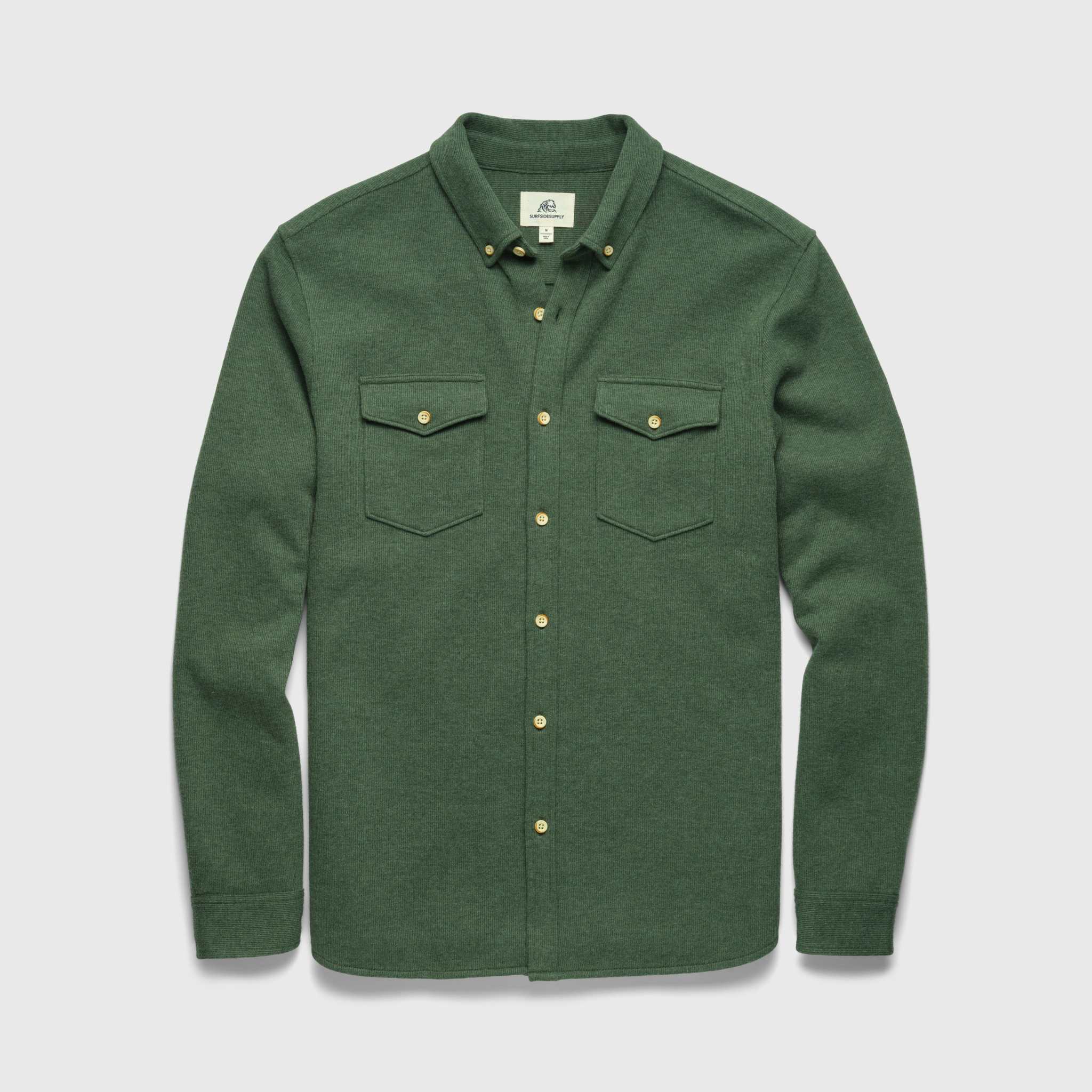 Rex Rib Knit Shirt by SurfSideSupply | Green Heather