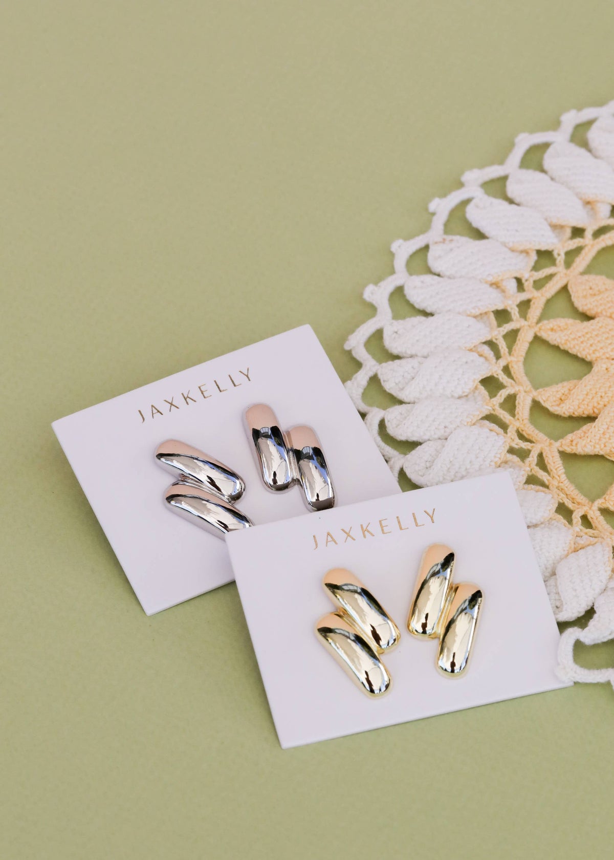 Double Bold Bar Earring by JaxKelly | Gold