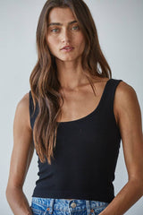 Seamless Scoop Neck Sleeveless Top by By Together | Black