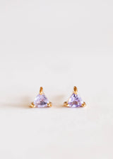 Mini Energy Gem - Amethyst - Gold Earrings