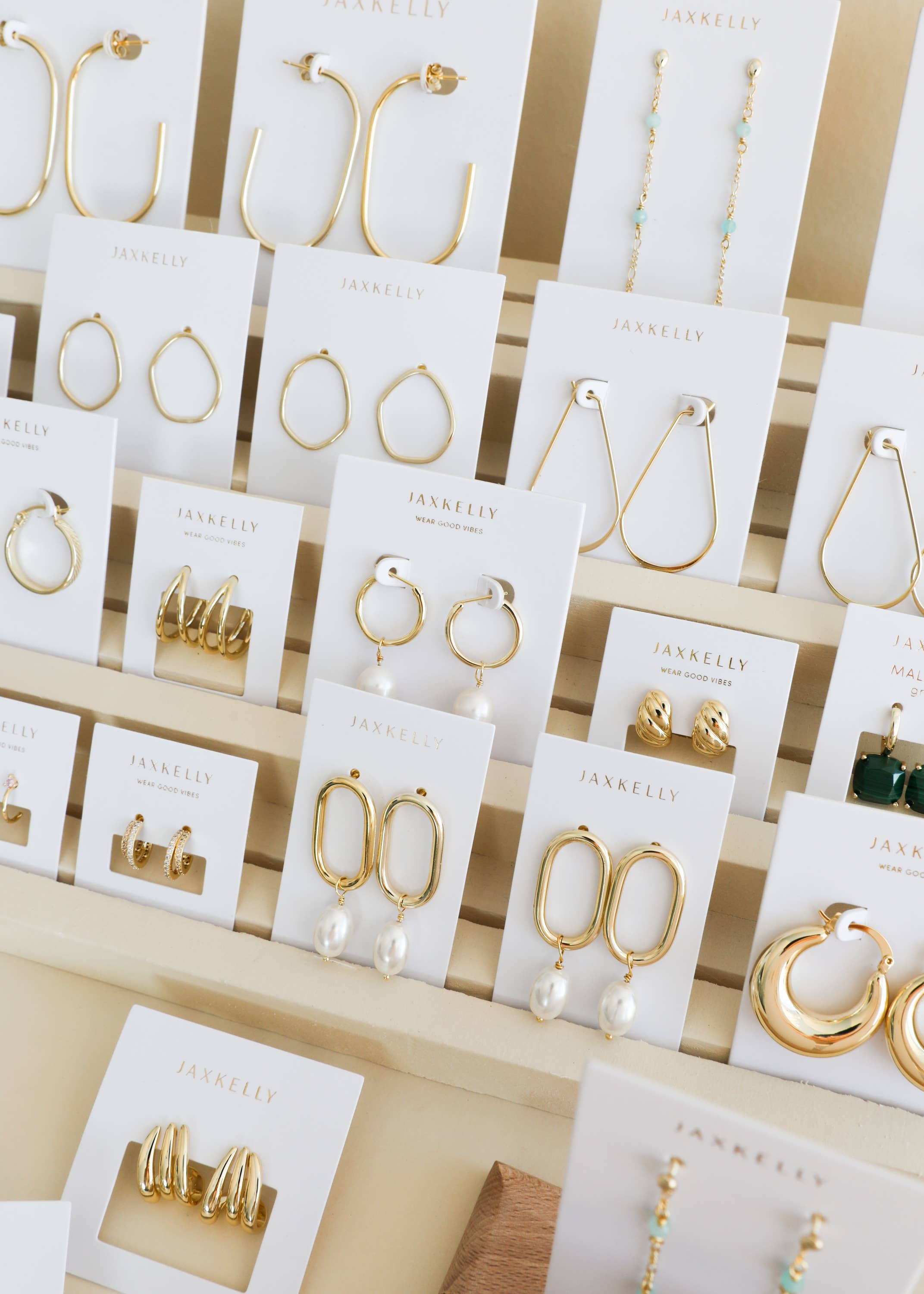 Gold Long Oval Hoop by JaxKelly - Zen&Zip