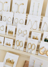 Gold Long Oval Hoop by JaxKelly - Zen&Zip