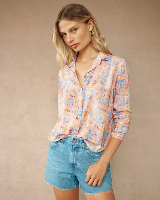 Clean Front Hipster Shirt by Bella Dahl | Solstice Bloom Print