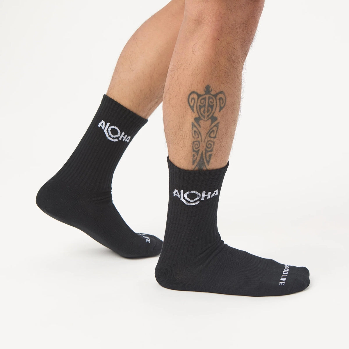 ALOHA Crew Socks by Aloha Collection | Black