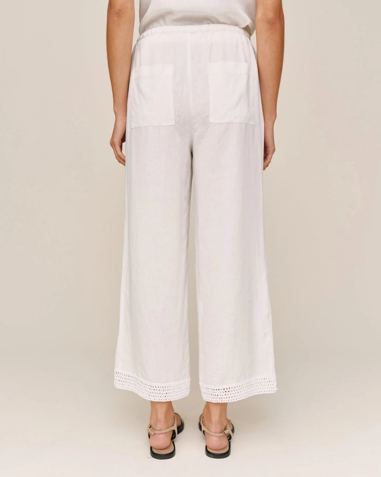 Crochet Edge Pant by Bella Dahl | Ivory Sand