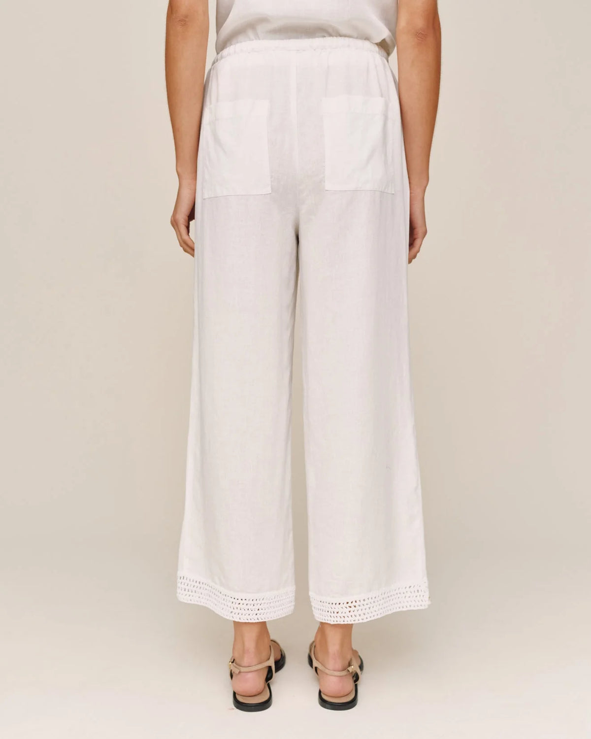 Crochet Edge Pant by Bella Dahl | Ivory Sand