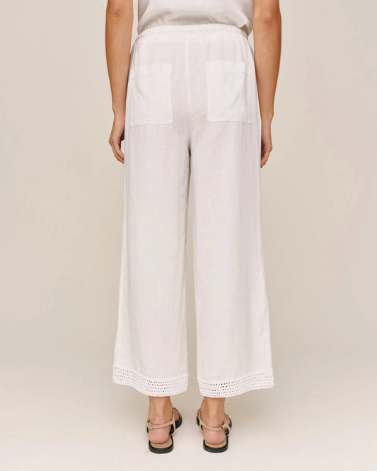 Crochet Edge Pant by Bella Dahl | Ivory Sand