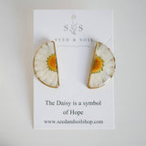 Split Studs: Clear/Daisy - Zen&Zip