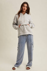 French Terry Ruffle Detail Hooded Sweatshirt by Wishlist Apparel | H.Grey - Zen&Zip