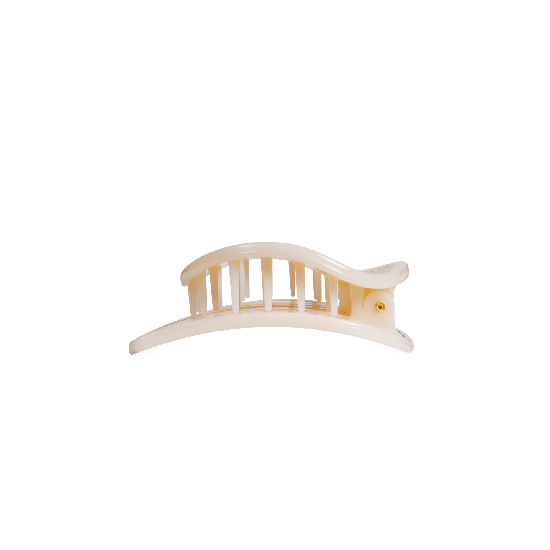 Almond Beige Small Flat Circle Hair Clip