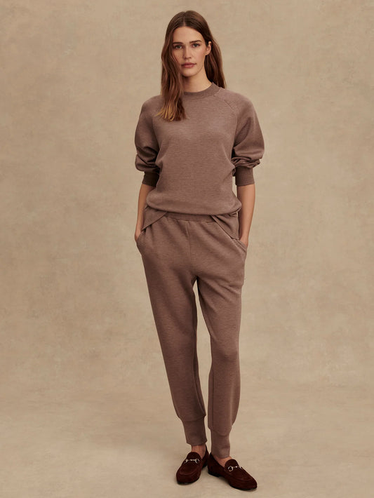The Slim Cuff Pant 27.5 by Varley | Deep Taupe Marl Fleck
