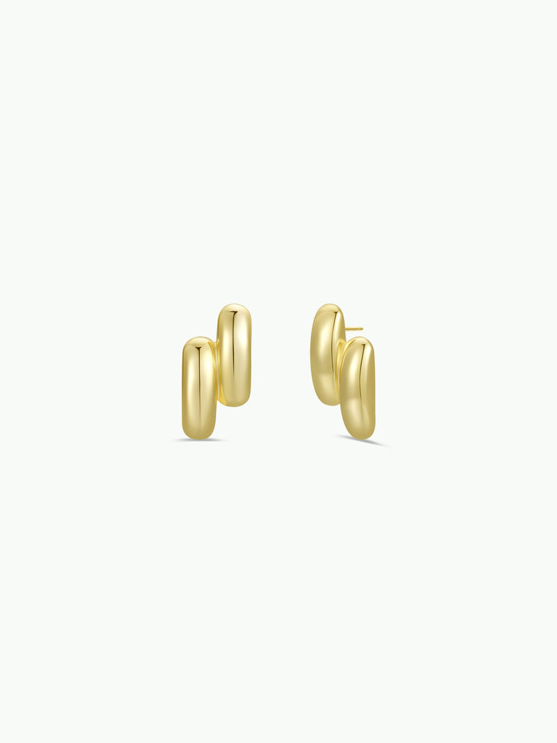 Double Bold Bar Earring by JaxKelly | Gold
