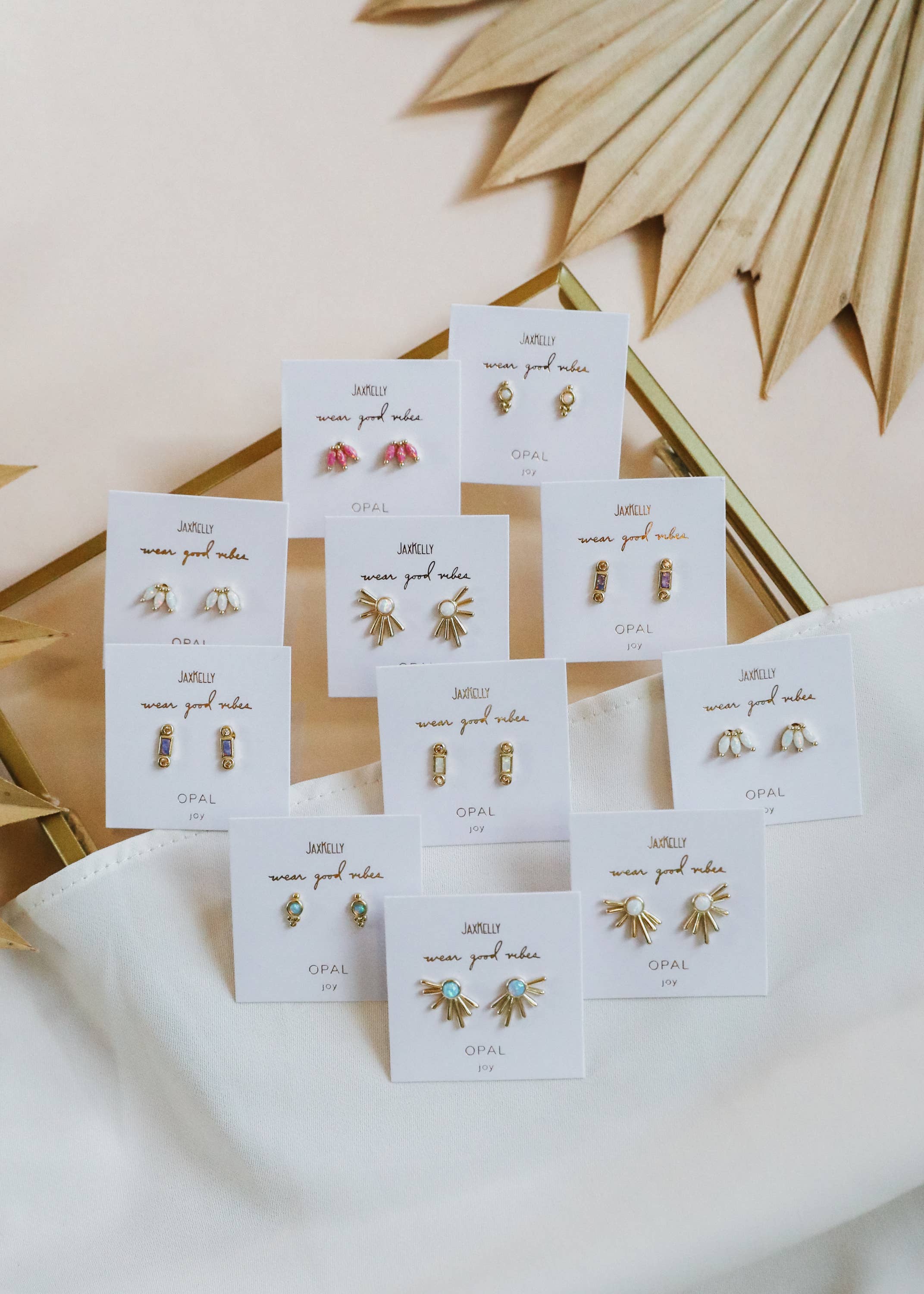 Sun Ray - Fire Opal - Gold Earrings - Zen&Zip