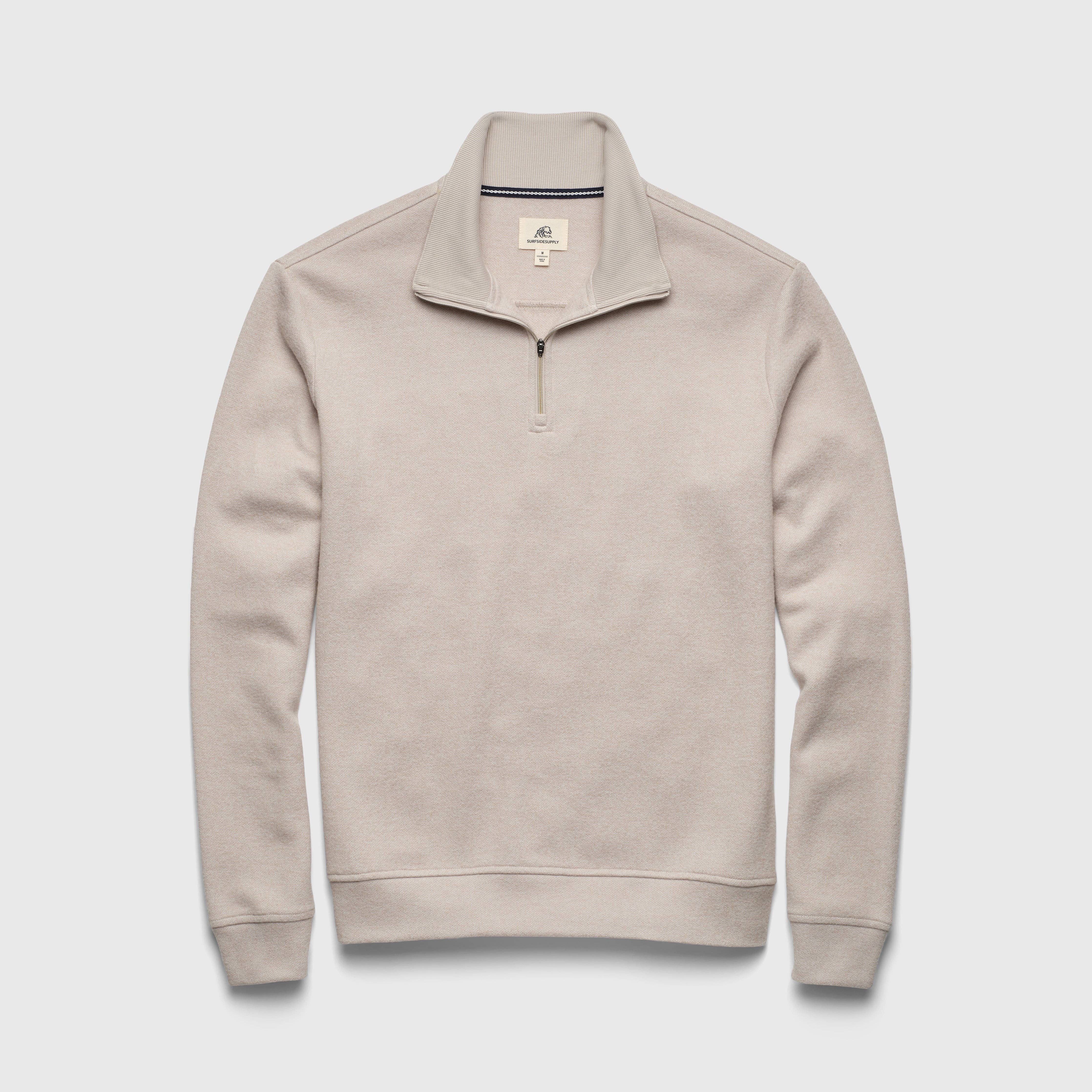 Bobby Cashmist Fleece Quarter Zip by SurfSideSupply | Taupe Grey Heather