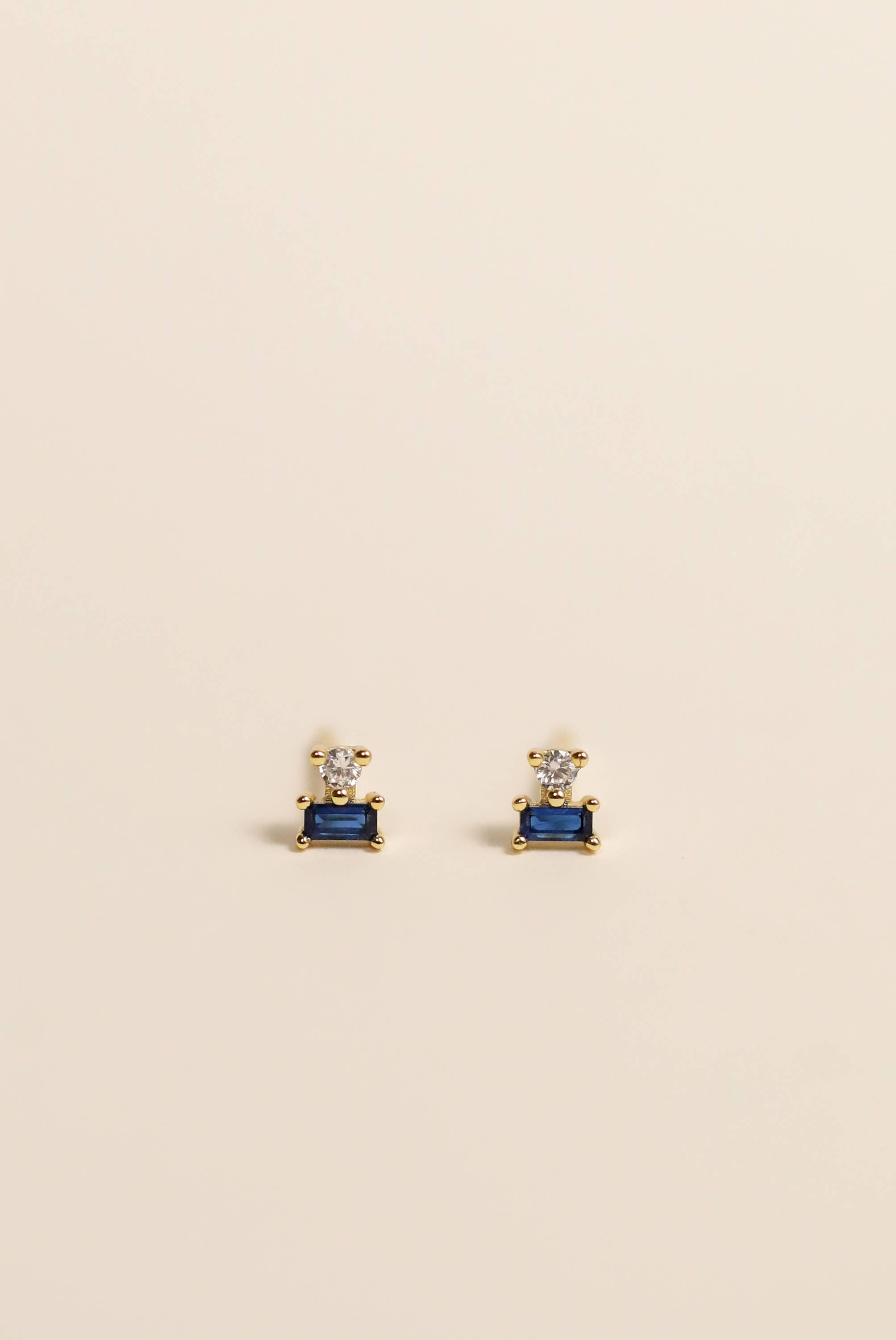 Double Stud Stack by JaxKelly | Sapphire CZ