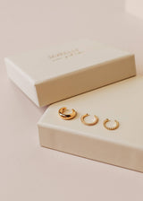 Pierce-Free Trio Cuff Wrap Gold Earrings by JaxKelly | White CZ Stones