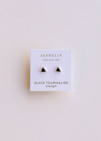 Mini Energy Gem Earrings by JaxKelly | Black Tourmaline