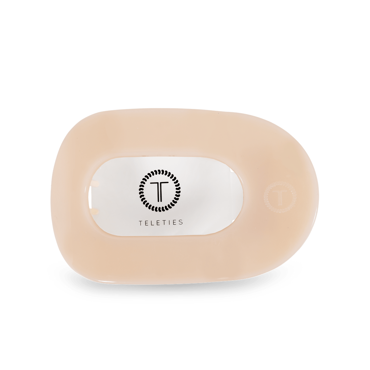 Almond Beige Medium Flat Round Clip