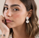Circle Dome Clay Earrings by JaxKelly | Oat Milk