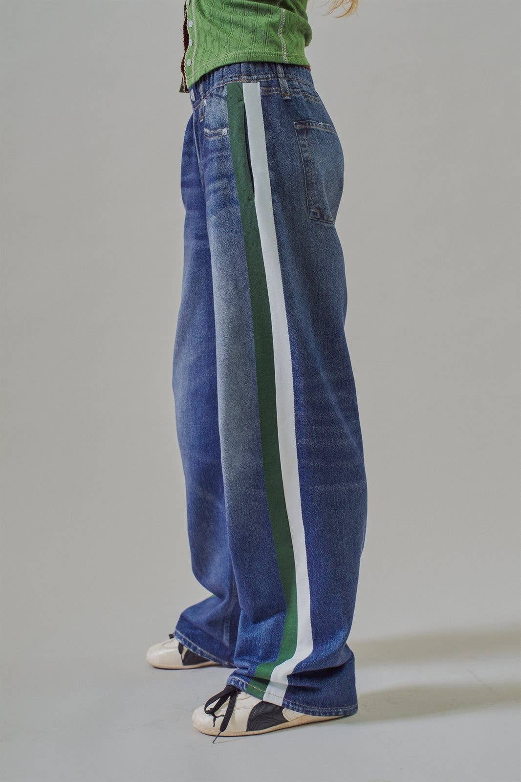 Faux Denim Side Stripe Track Pant by Fashion Week | Denim