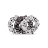 Silk Hair Scrunchie | Small | Silver Flames