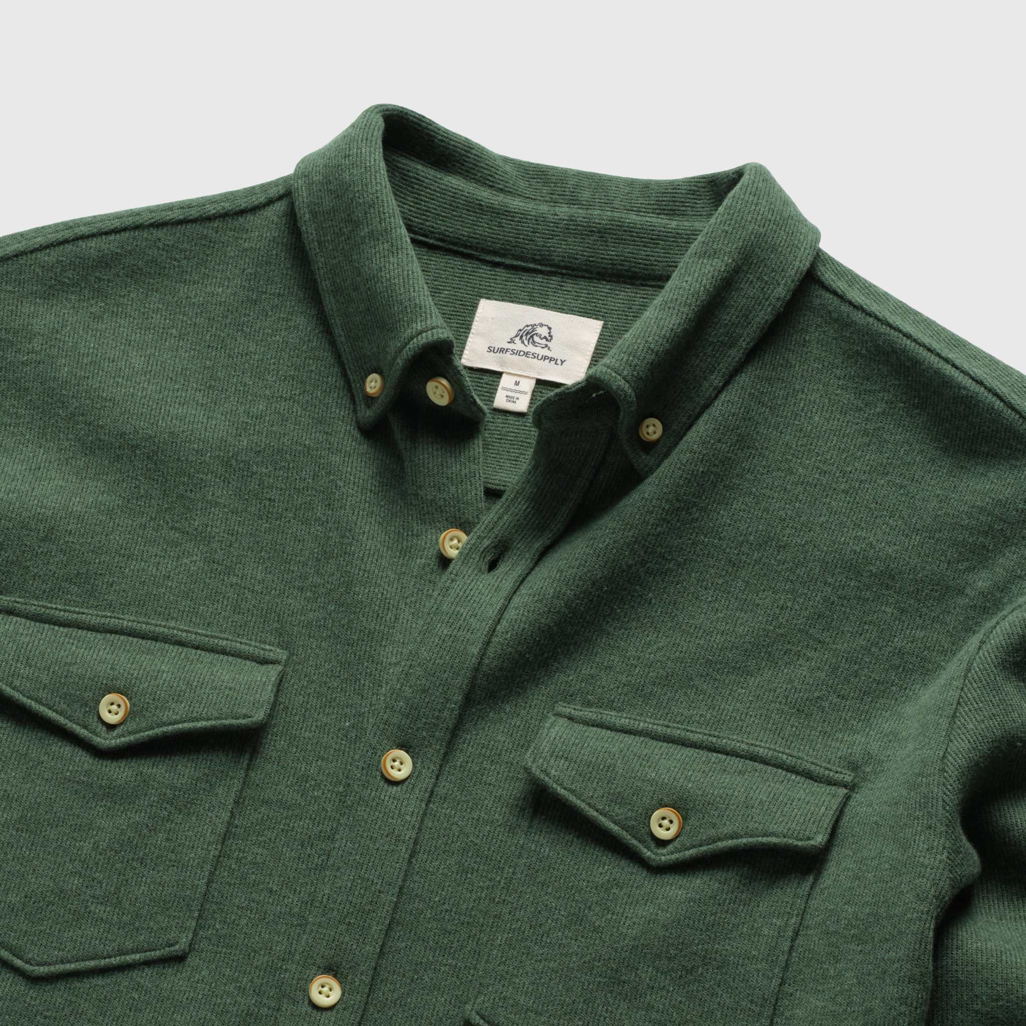 Rex Rib Knit Shirt by SurfSideSupply | Green Heather