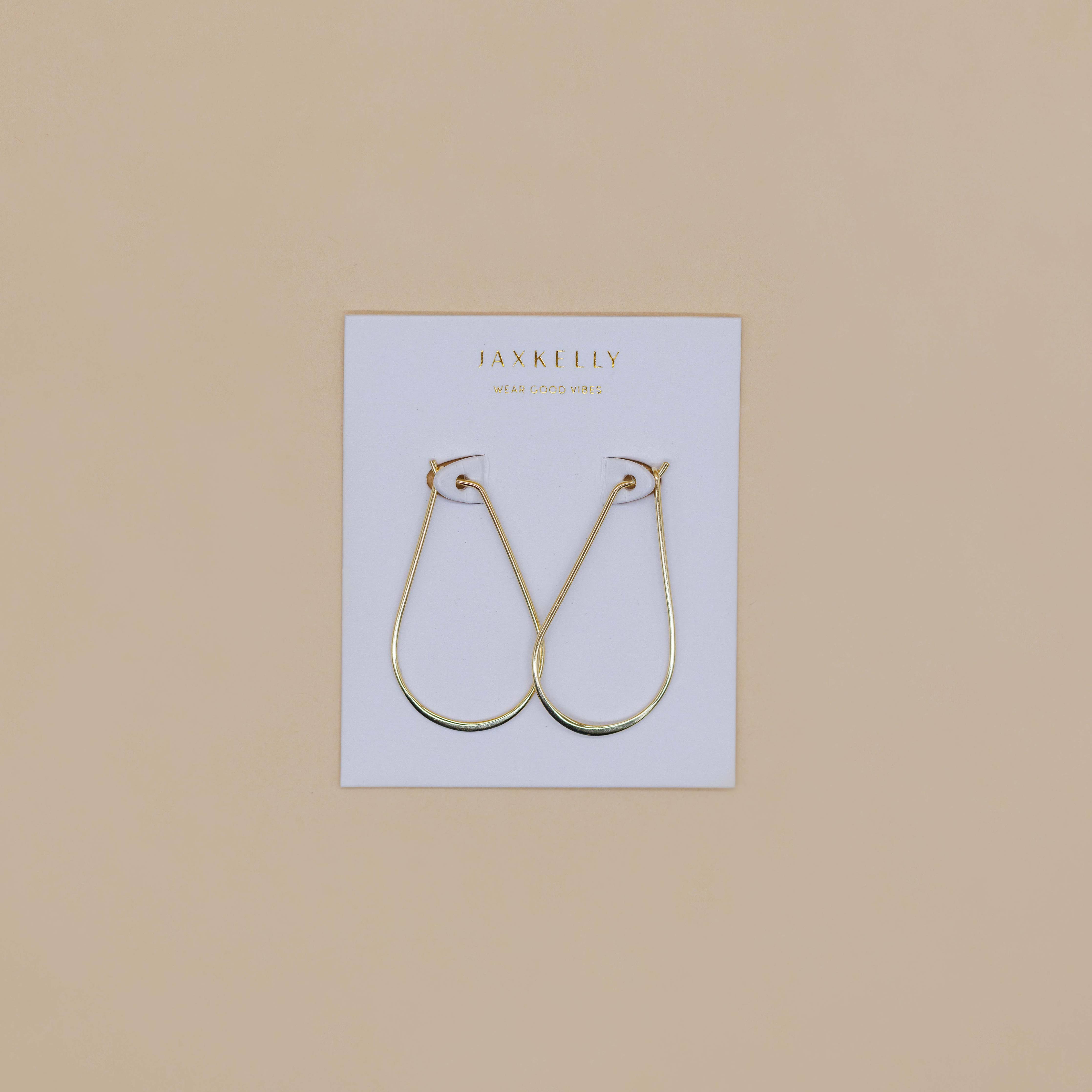 Gold Long Oval Hoop by JaxKelly - Zen&Zip