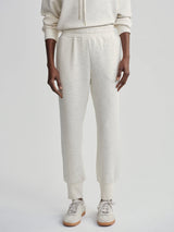 The Slim Cuff Pant 27.5 by Varley | Ivory Marl Fleck