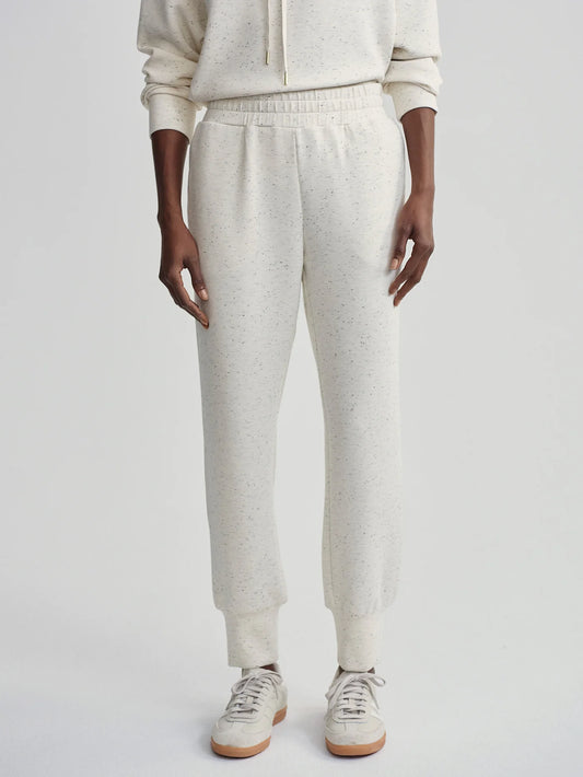 The Slim Cuff Pant 27.5 by Varley | Ivory Marl Fleck