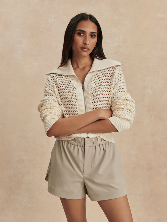 Nila Mid Rise Short 3.5 by Varley | Sage Grey