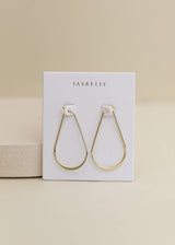 Gold Long Oval Hoop by JaxKelly - Zen&Zip