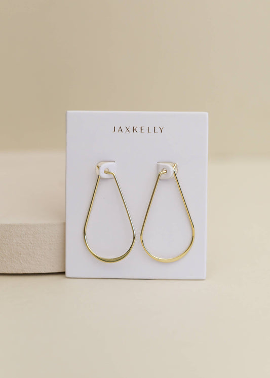Gold Long Oval Hoop by JaxKelly - Zen&Zip