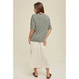 Drop Shoulder V-Neck Knit Top by Wishlist Apparel | G. Mint - Zen&Zip