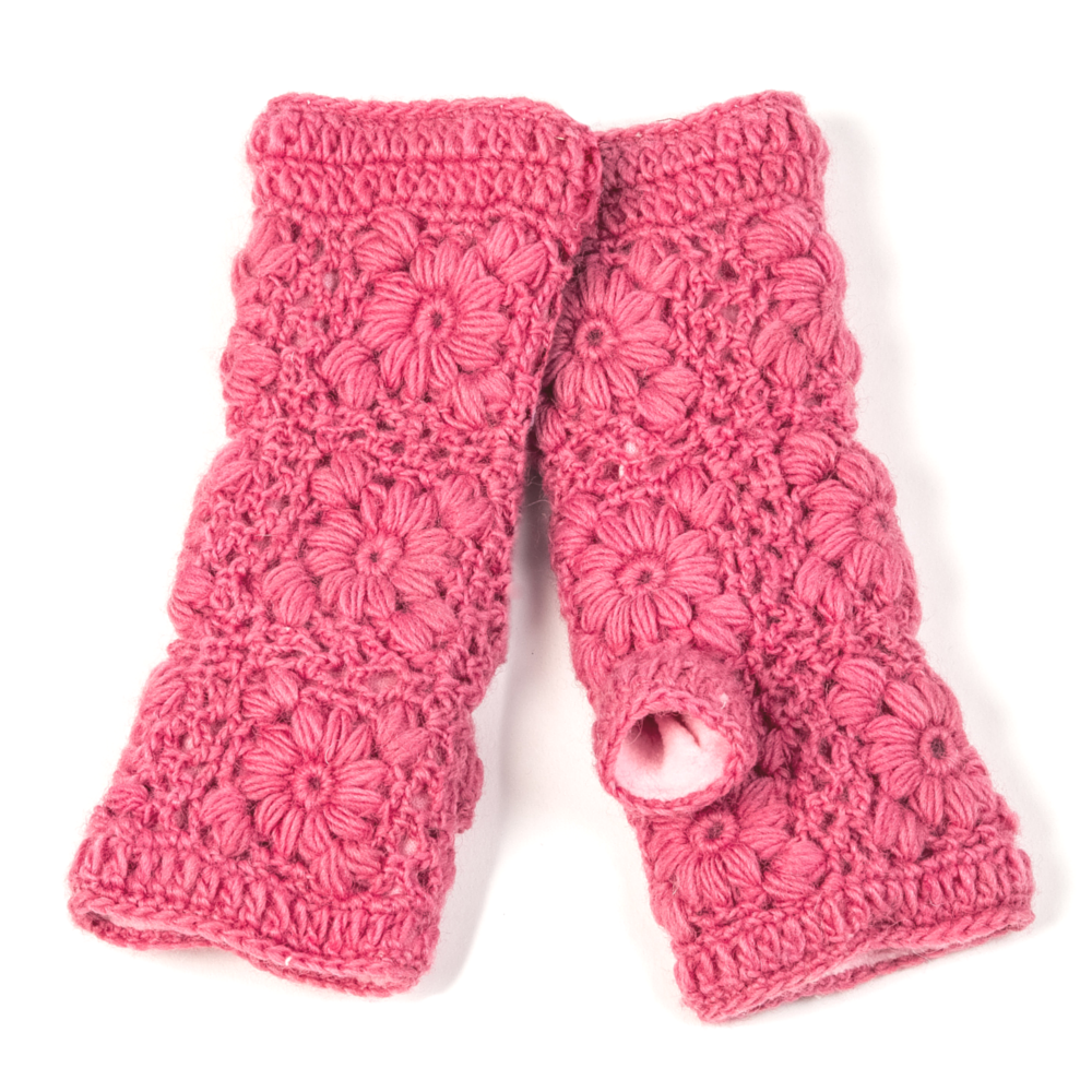 Flower Crochet Fingerless Gloves by Nirvanna Designs