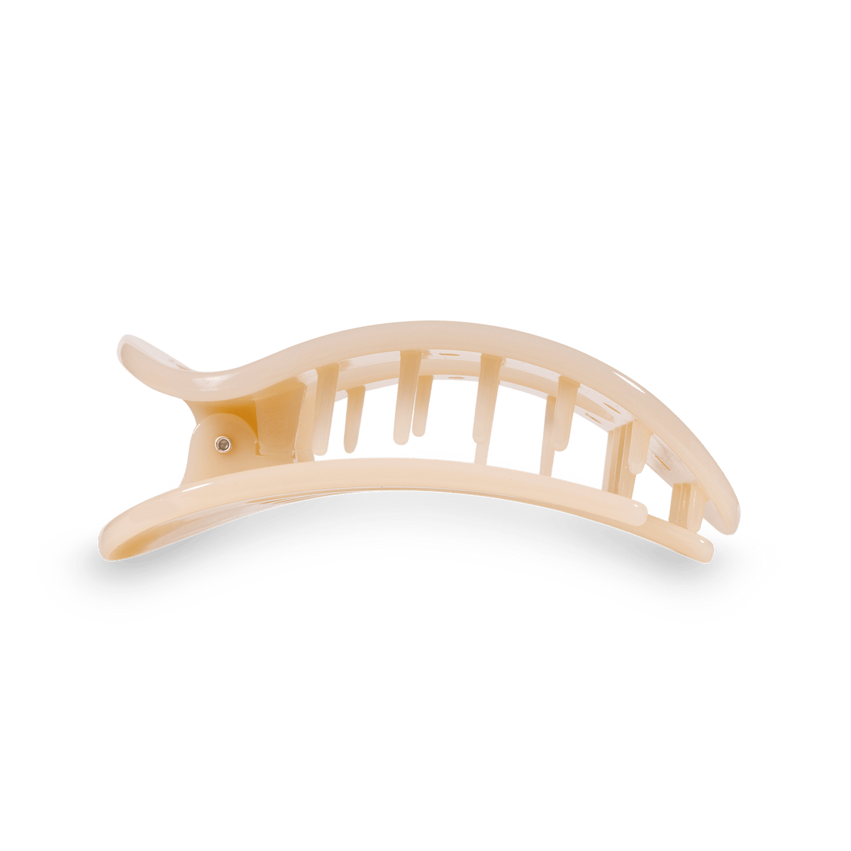 Almond Beige Small Flat Round Clip