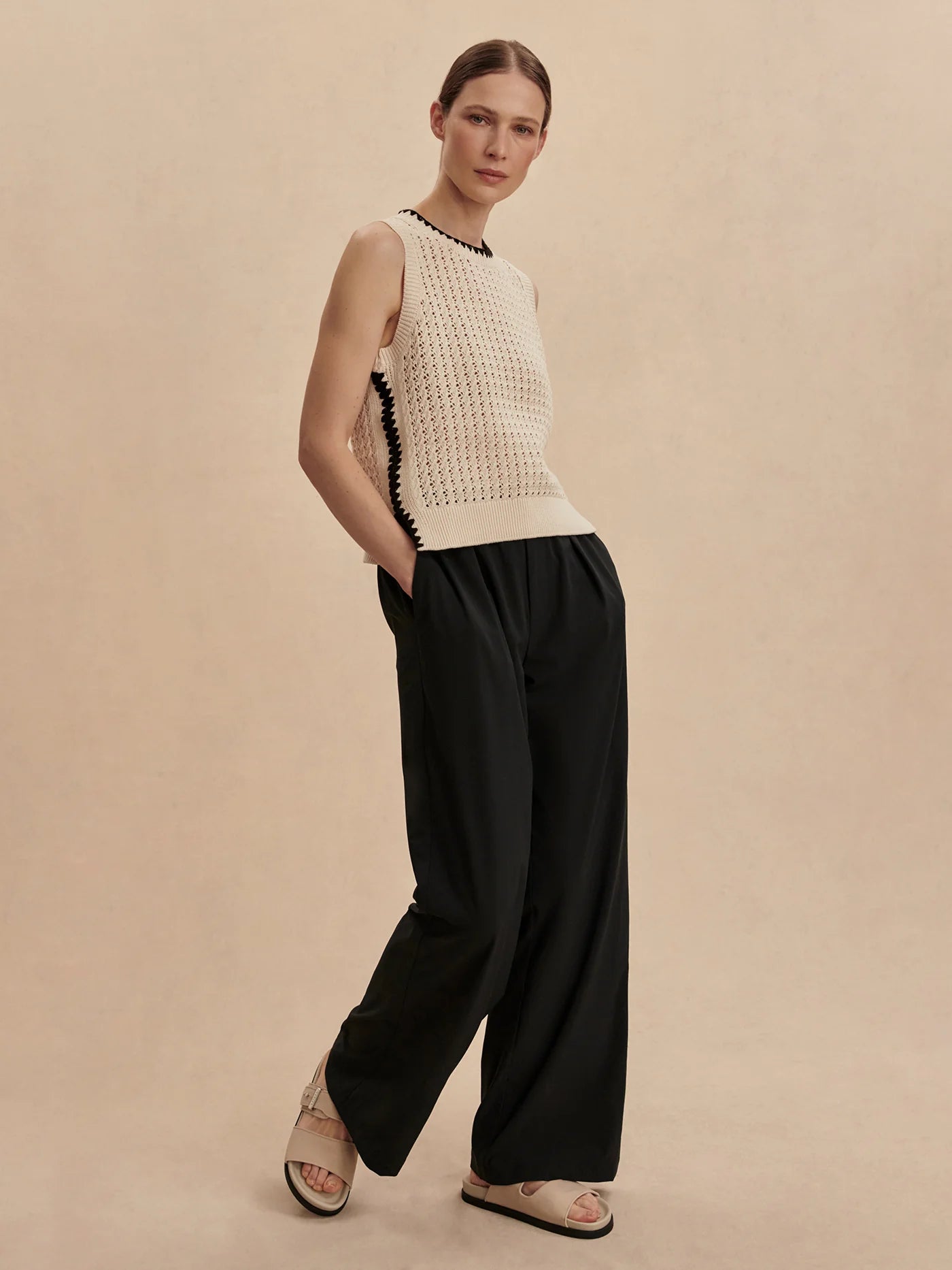 Kayson Extra Wide Leg Pant 29.5 by Varley | Black