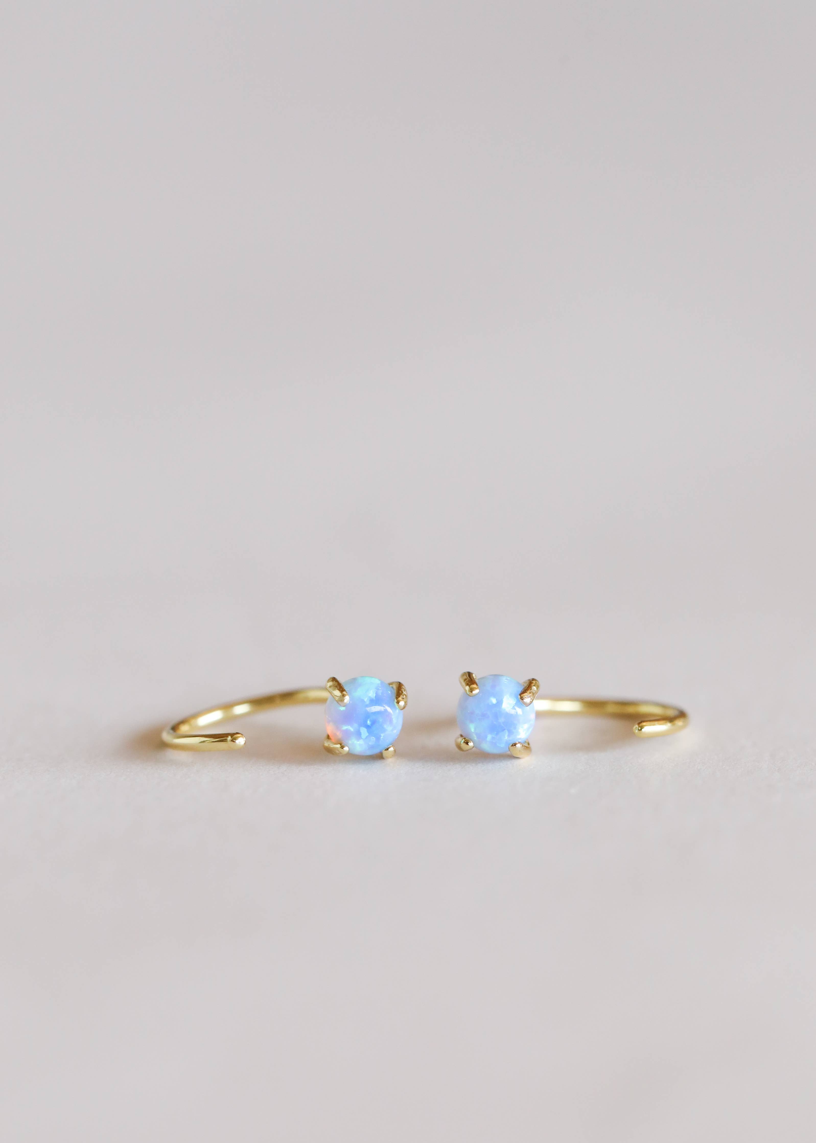 Huggies - Fire Opal - Earring - Zen&Zip