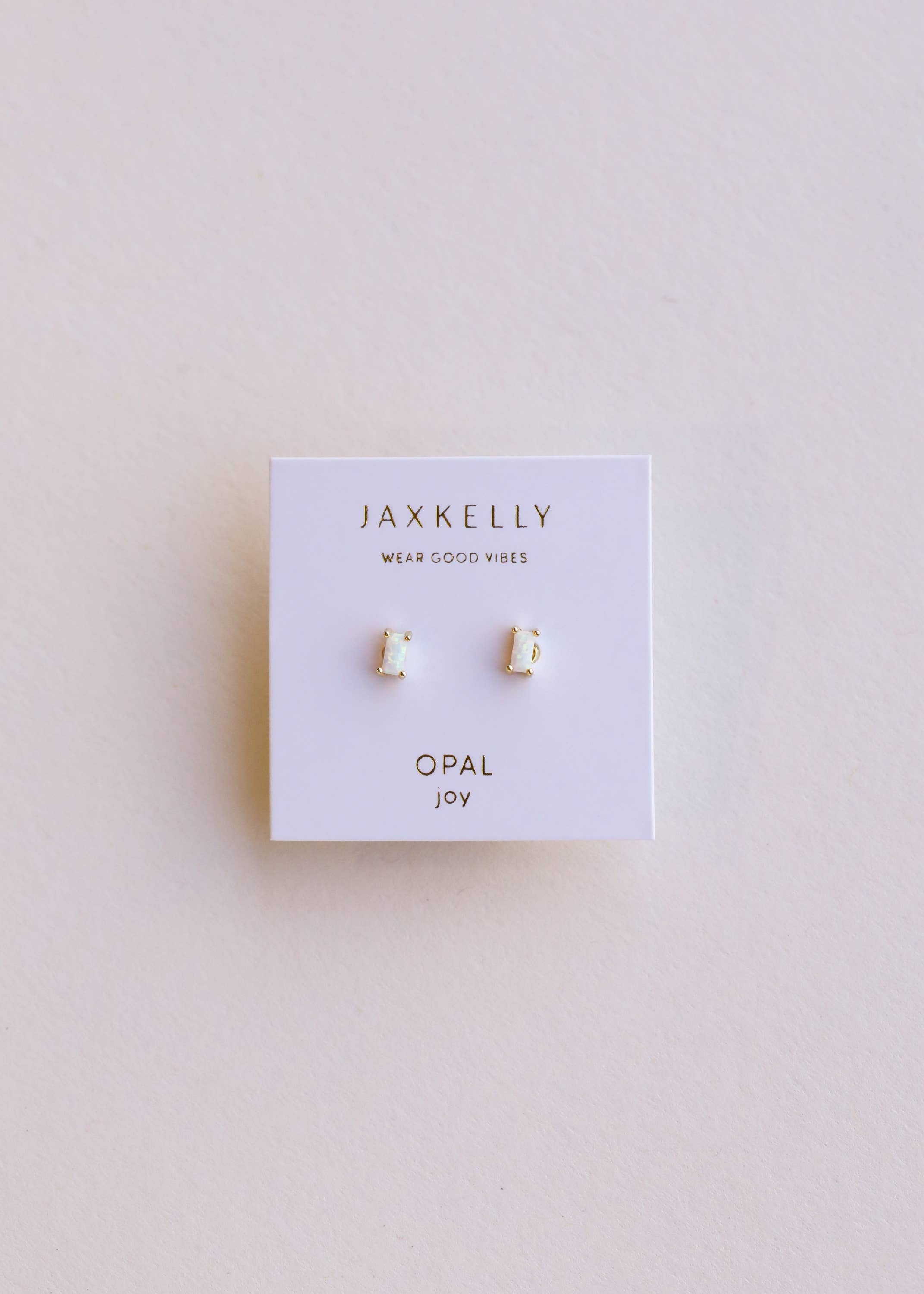 Baguette Earrings by JaxKelly | White Opal - Zen&Zip