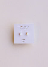 Baguette Earrings by JaxKelly | White Opal - Zen&Zip