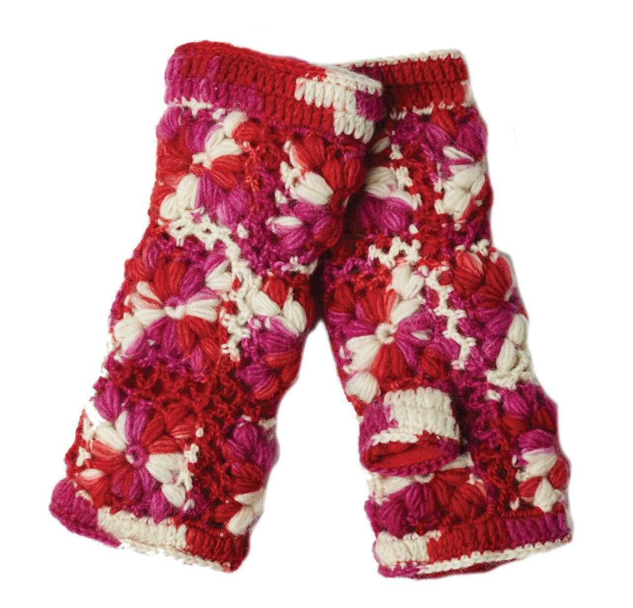 Flower Crochet Fingerless Gloves by Nirvanna Designs
