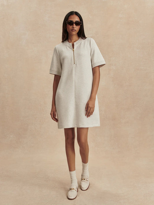 Nori Half Zip Dress by Varley | Ivory Marl