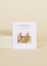 Gold Hoop - Pave - Pink - Earrings