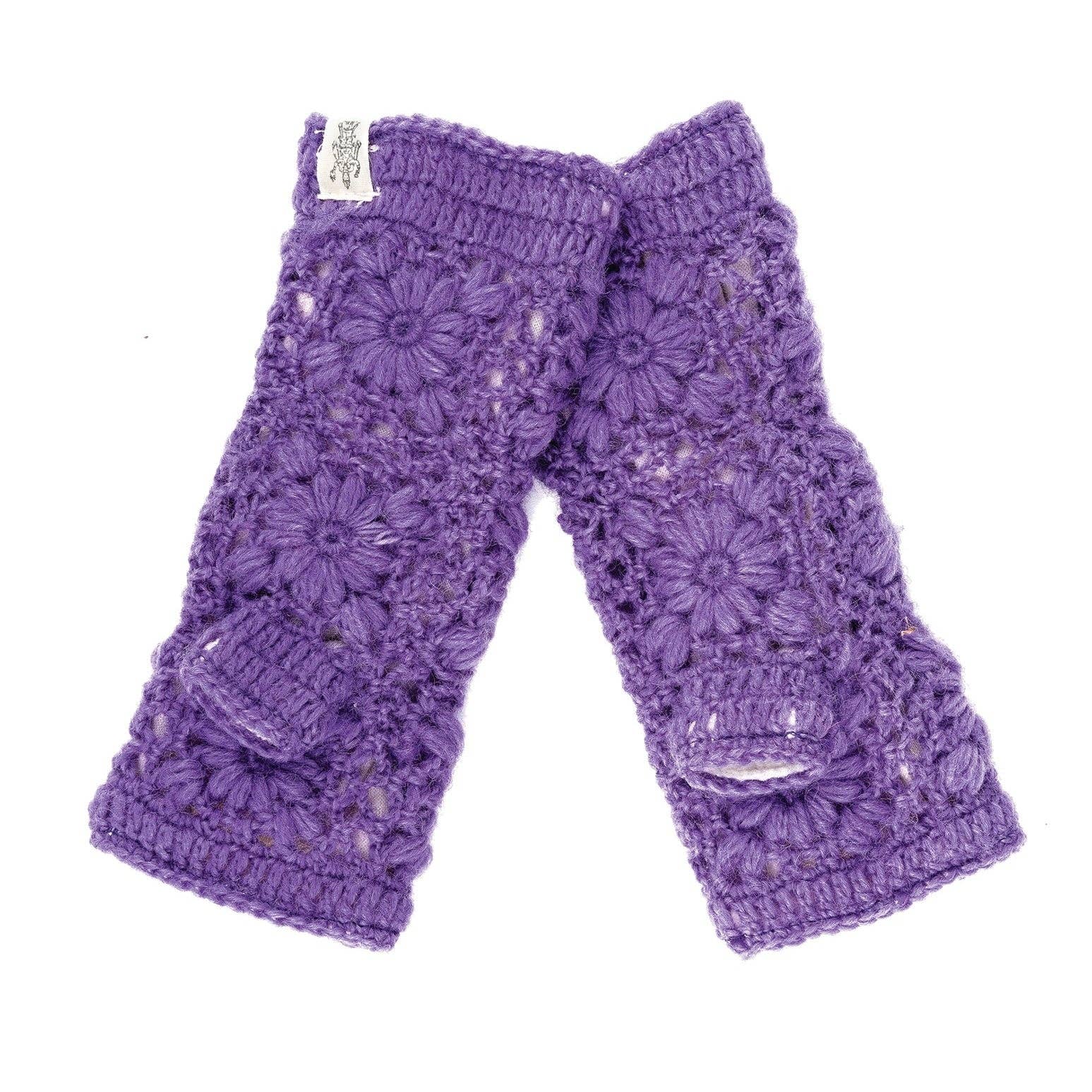 Flower Crochet Fingerless Gloves by Nirvanna Designs