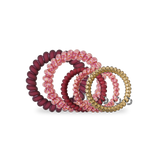 Burgundy Bliss - Mix Spiral Hair Coils, Hair Ties, 5-pack