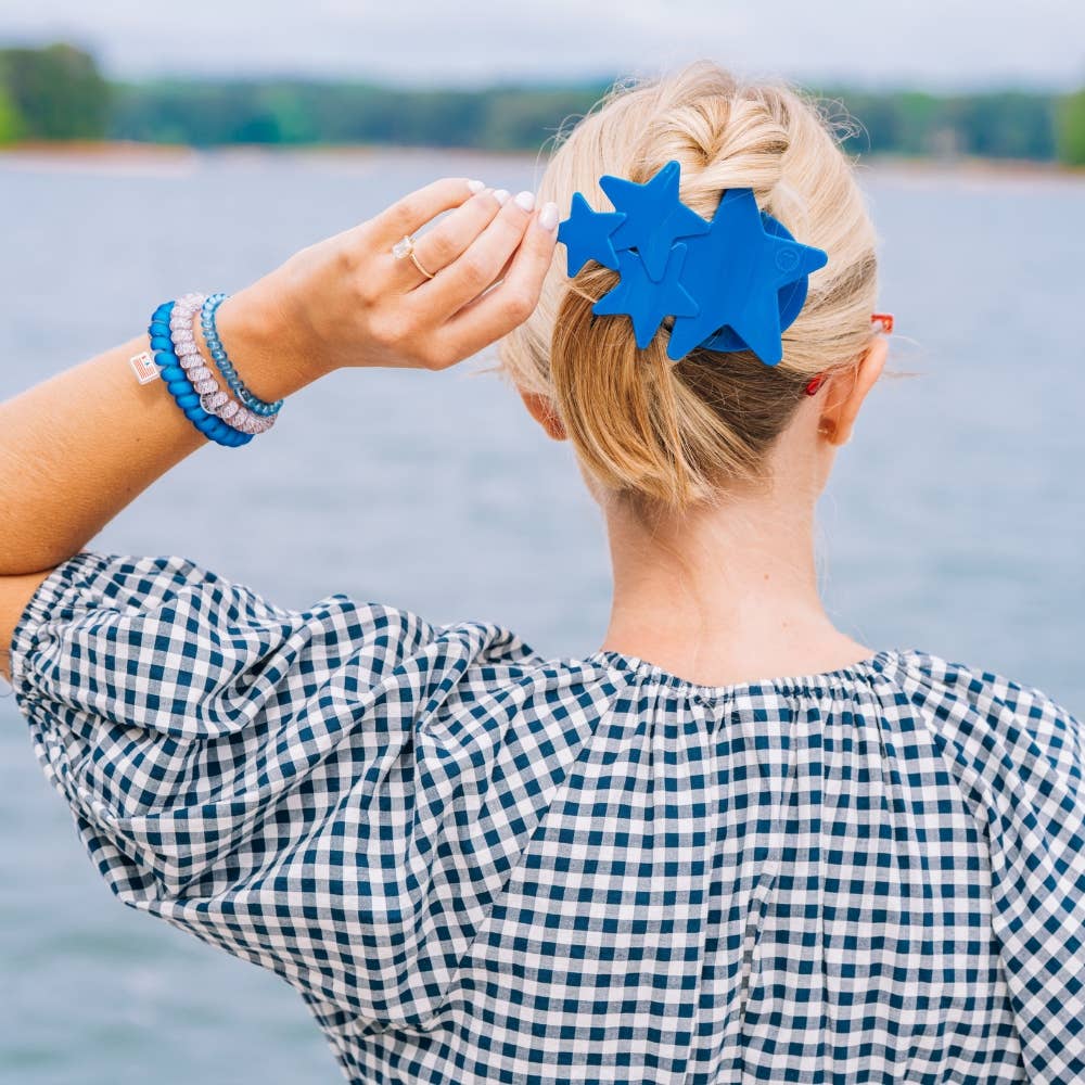 Flat Hair Clip | Large | Blue Shooting Star - Zen&Zip