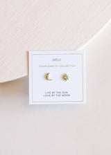 Complements Gold Earrings by JaxKelly | Sun & Moon - Zen&Zip