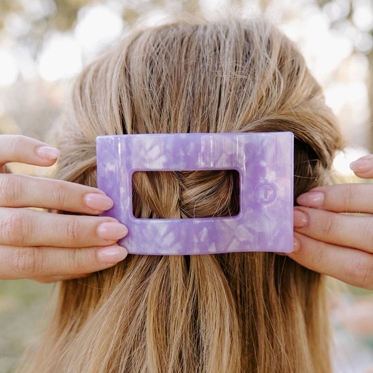 Flat Rectangle Hair Clip | Medium | Lavender Mist - Zen&Zip