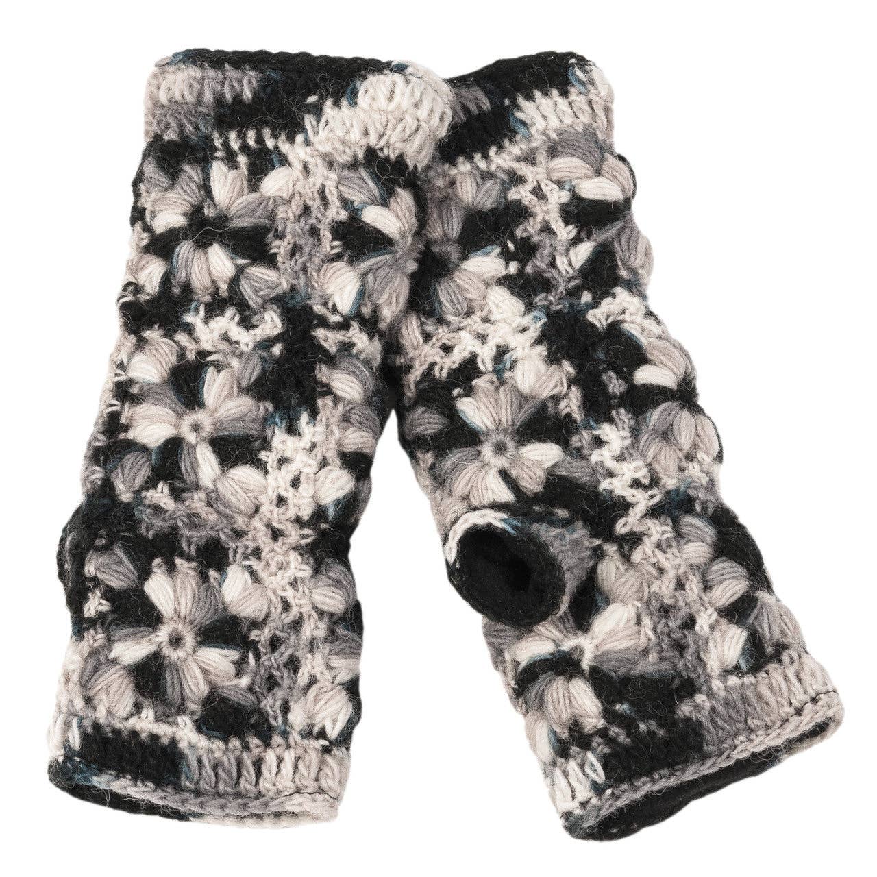 Flower Crochet Fingerless Gloves by Nirvanna Designs
